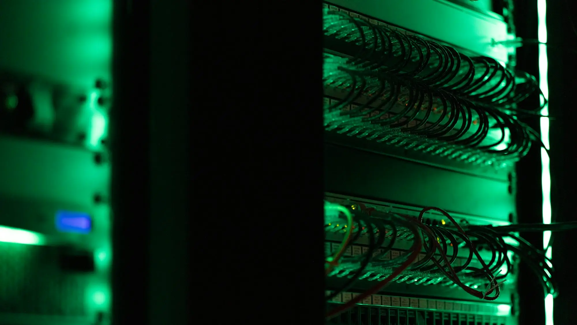 A single rack of server equipment